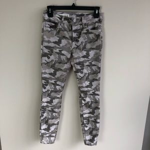 Pilcro and the Letterpress grey camo skinny jeans